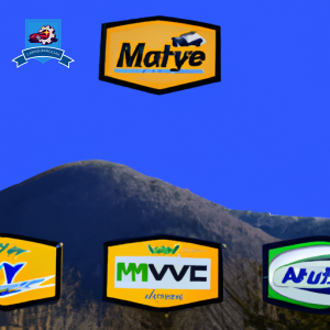 An image showcasing a row of Maryville, Tennessee's top auto insurance companies' logos on a vibrant background with a mountainous landscape in the background