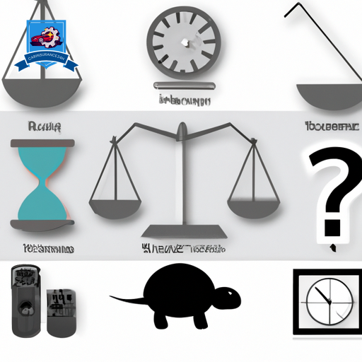 An image of a balanced scale, with icons representing pros (like a shield, dollar sign, and clock) on one side, and cons (like a question mark, a mouse trap, and a slow turtle) on the other