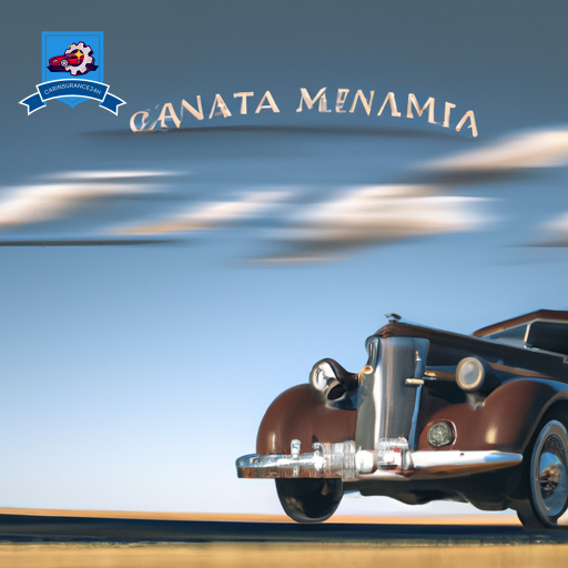 An image of a vintage car driving through the vast open plains of Glasgow, Montana