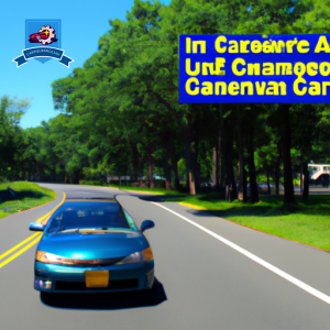 An image of a car driving through the streets of Bridgewater, New Jersey, with a sign displaying the words "Cheapest Car Insurance" prominently featured