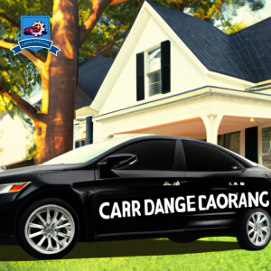 An image of a sleek black sedan parked in front of a quaint southern home in Darlington, South Carolina