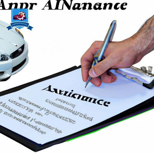 An image of a person shaking hands with an insurance adjuster next to a damaged car, with a clipboard and pen in the adjuster's other hand, symbolizing agreement and cooperation in the claims process