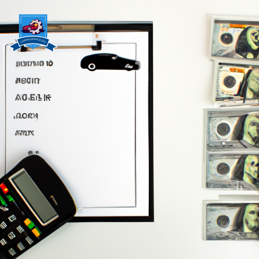 An image of a person counting money while looking at a car with various insurance options displayed