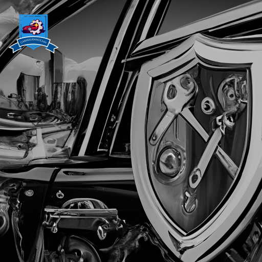 An image of a vintage car being protected by a shield with various symbols representing unique coverage needs like fine art, jewelry, and collectibles, against a backdrop of a diverse cityscape