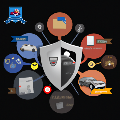 An infographic featuring a shield enveloping a car, with icons representing medical care, legal aid, and car repair around it, symbolizing the comprehensive protection offered by Personal Injury Protection (PIP) coverage