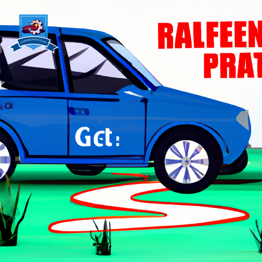 An illustration of a car avoiding pitfalls on a road, with symbols like traps and pitfalls labeled with icons of high rates and hidden fees, leading towards a bright, safe path marked "Renewal