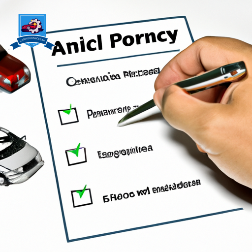 Ate a hand holding a pen, adding a checkmark to a box labeled with a car icon, next to other checked boxes, on a document titled "Insurance Policy Add-ons